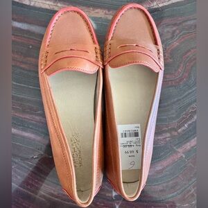 Michael Kors Coral and Tan Loafers